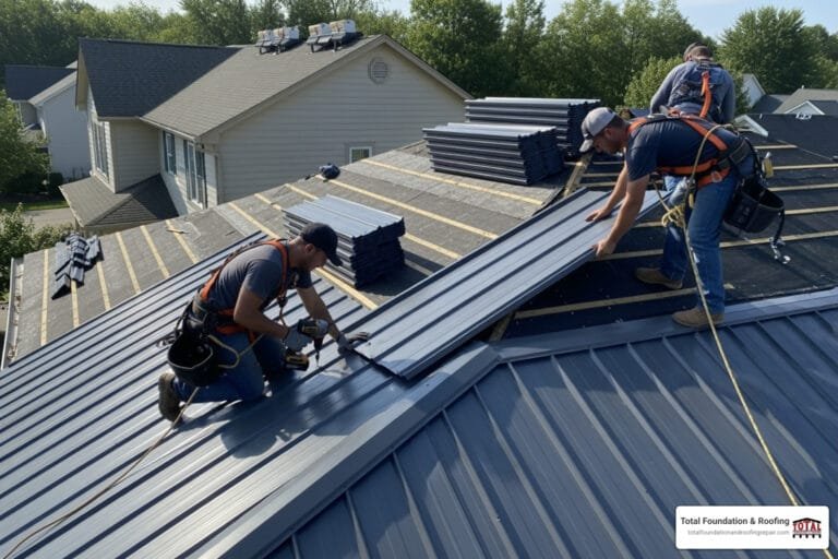 metal roof installation