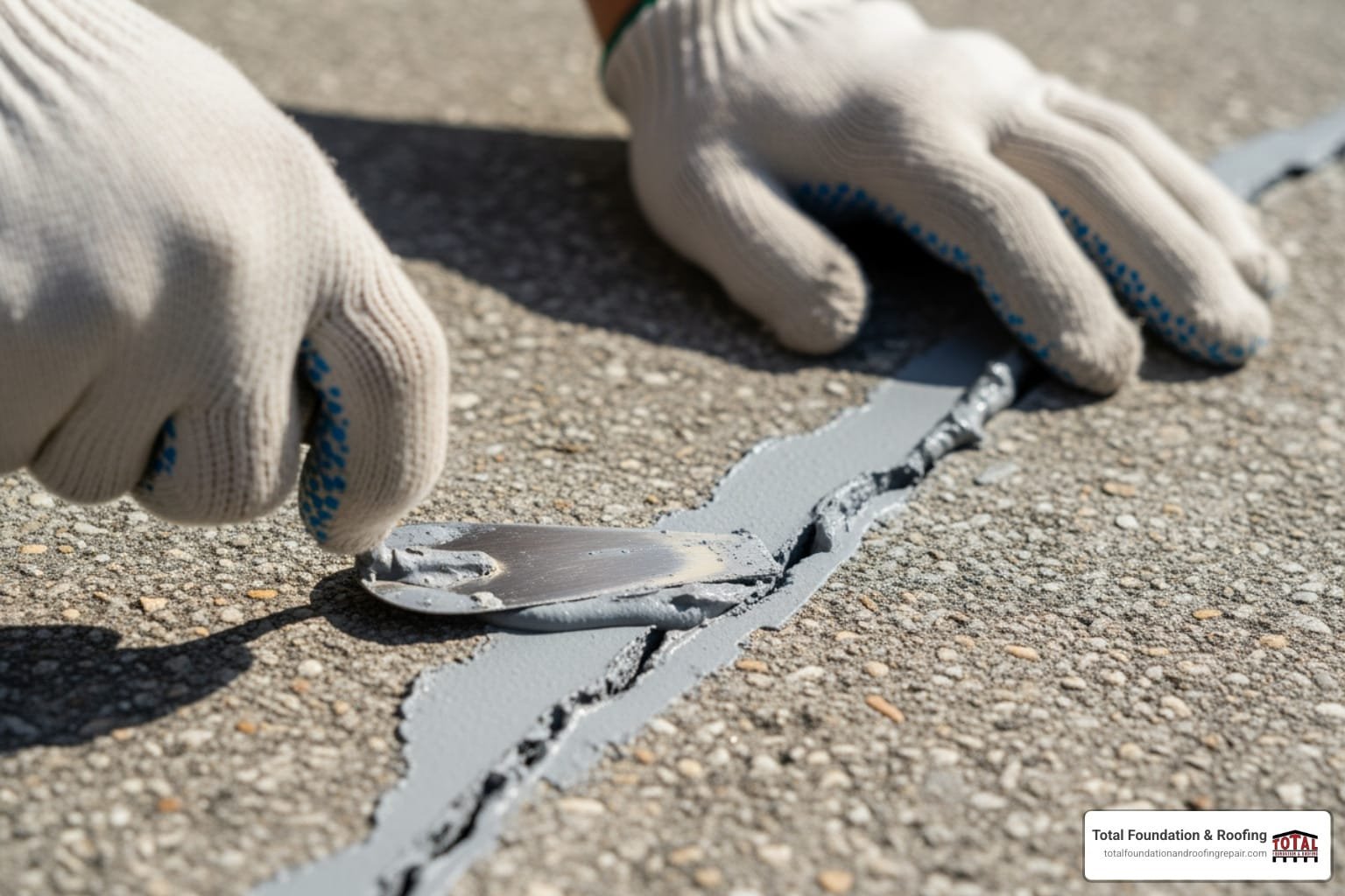 concrete pad crack repair