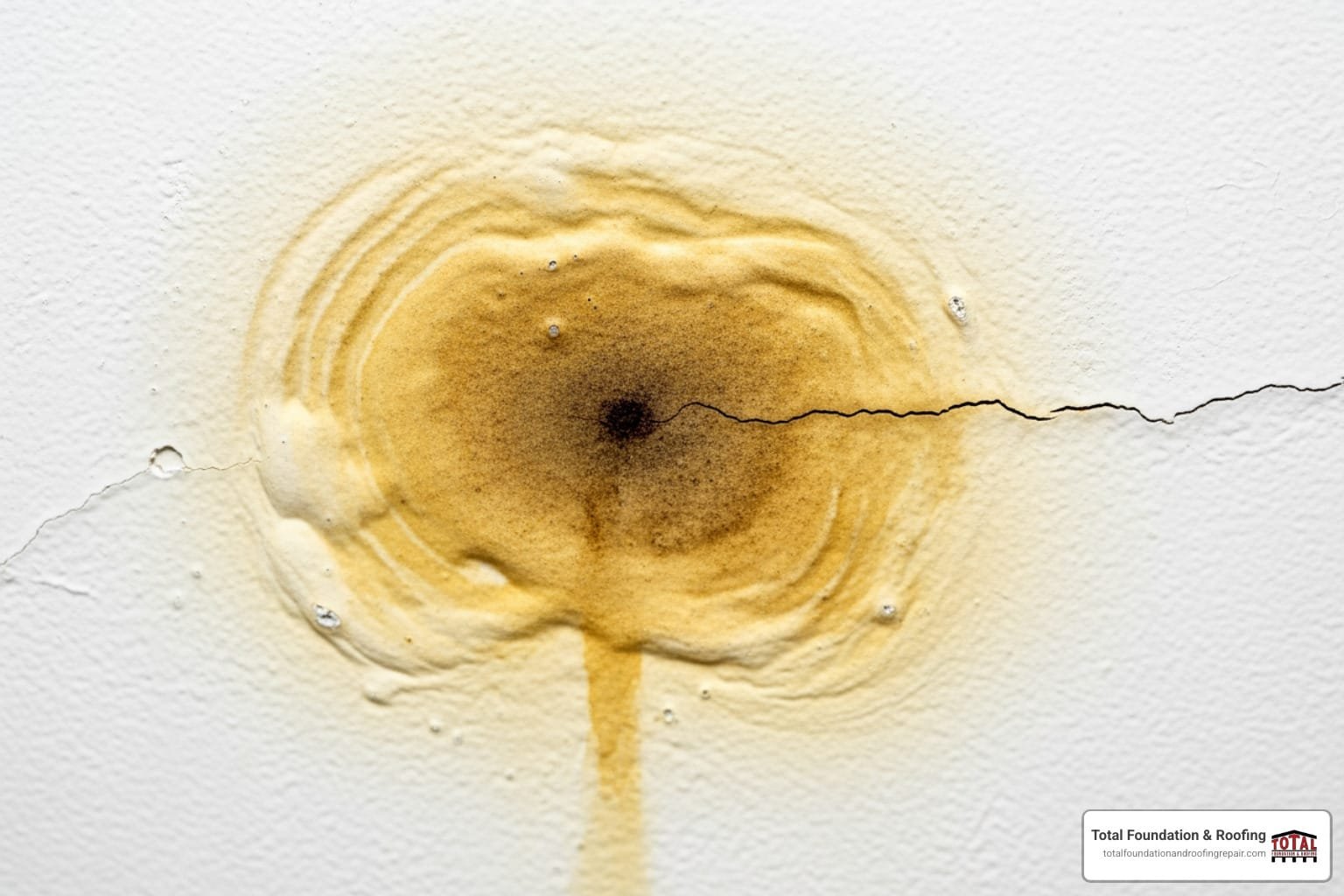 Damp spot on ceiling