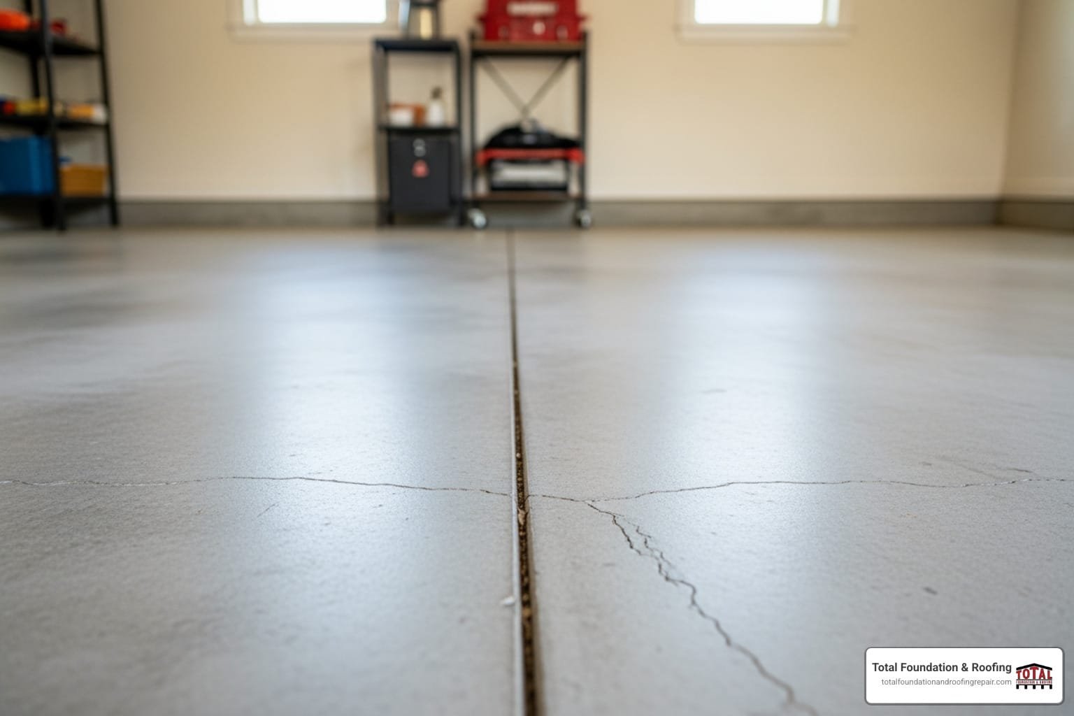 Garage floor cracks