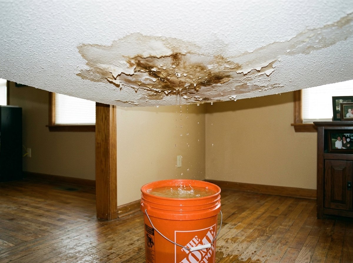 Roof leak damage repair
