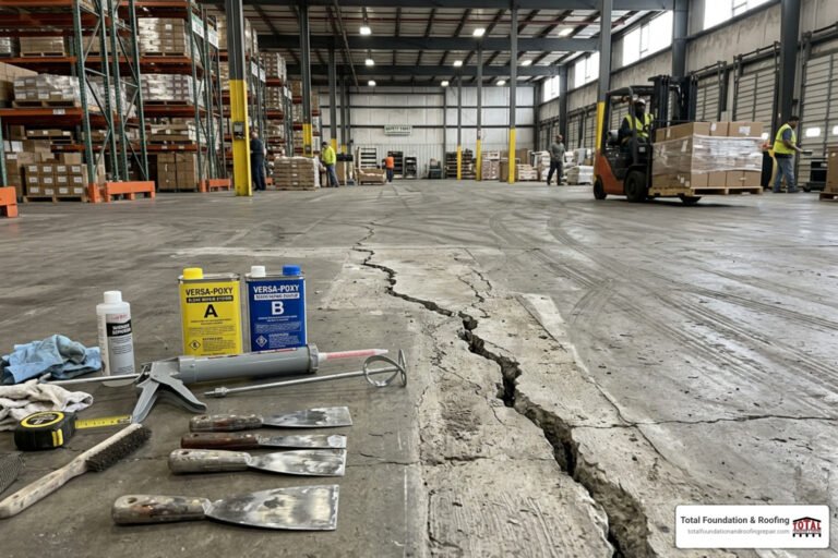 Commercial concrete crack repair