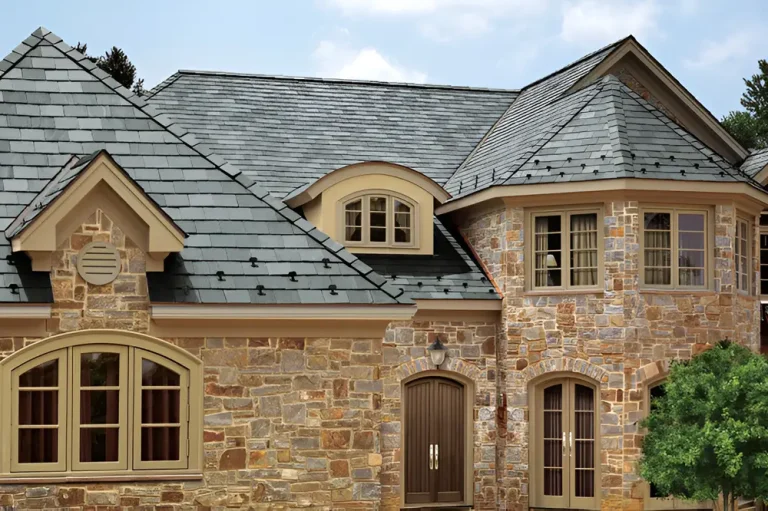 hip and ridge shingles on a beautifully finished residential roof